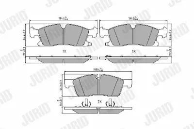 JURID 573459J Fren Balatası 166-292 Ön  Jeep Wk A0004209600