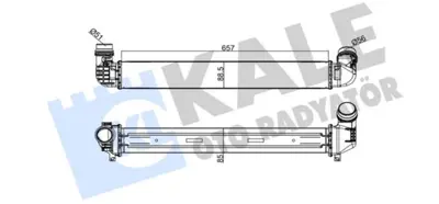 KALE 050CAC050 Turbo Radyatoru (Intercooler) Fluence 1 5dci 10> (657×89×85) - (2 Sira Alb Sistem) 144966078R, 144960024R, 214105150R, 214100002R, 144964990R, 144961285R, 144960006R