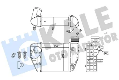 KALE 342200 Turbo Radyatoru Audi - Avant A6 2 0tdi 2 0tfsi (200×202×62) 04>11 4F0145805AA, 4F0145805AD, 4F0145805J, 4F0145805S, 4F0145805M, 4F0145805R, 4F0145805SS, 3B0145805F, 7103112, 8ML376899071