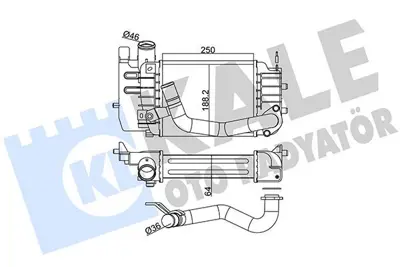 KALE 342370 Intercooler Toyota Corolla - Aurıs 1,4 D4d 2007-2012 Yarıs 1,4 d4d 2005> 179000N030