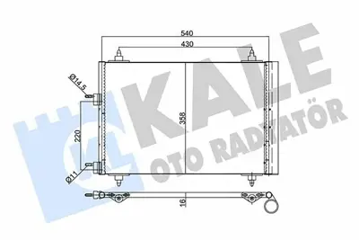 KALE 343095 Klima Radyatoru (Kondanser) P307 1.4ı - 1.6hdi (01 08) Olcu: (514×361×16) 6455AA