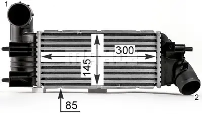 KALE 343600 Turbo Sogutucu Radyator (Intercoll) P406 P607 C5 Dw10ated (2 0hdi 8v) Dw12ted4 (2 2hdi 16v) Olcu: (298×133 4×85) 384F3