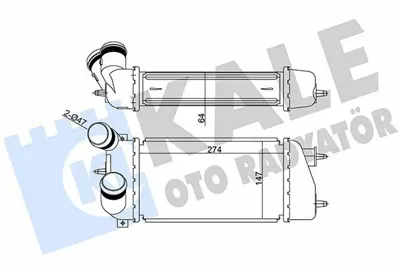 KALE 344100 Turbo Sogutucu Radyator (Intercoll) C3 1 4hdi 16v 02> Olcu: (275×147×64) 0384G2