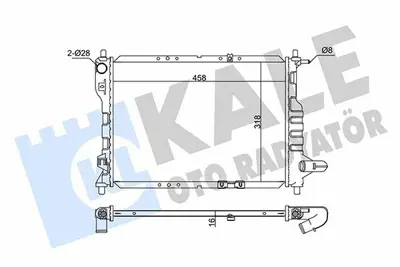KALE 345890 Motor Su Radyatoru Matız Spark 0,8 1,0 2005> 96477777, 96591475, P96477777, P96591475, 61632, 1313024, 8MK376748721, 61630