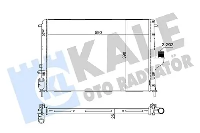KALE 346210 Radyatör 346210 Logan Sandero Duster 1.5dcı K9k 08-> (Brazıng) 214100598R, 8200582026, 214101752R, 2140000Q2L, 2140000Q1K, 214104AA1A, 1093115, 8MK376787651, 637613, 214815057R