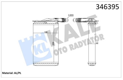 KALE 346395 Kalorifer Radyatoru Kangoo 1 2 - 1 4 - 1 5 - 1 6 - 1 9 7701205538