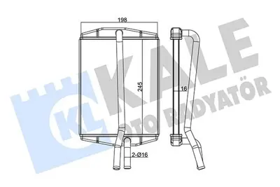 KALE 346535 Kalorifer Radyatoru Ford Ka 00>08 Street Ka 02>05 Puma 97>01 Mazda 121 Iii 96>03 (247×198×22) 18B539
