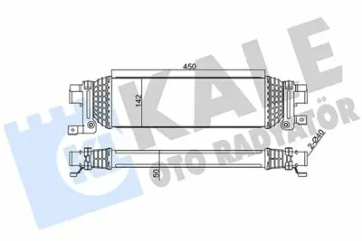 KALE 346800  Turbo Radyatoru (Intercooler) Fusıon 1,6tdcı 90ps 02> Mazda 2 03> 1.4 De 450x142x50 5S6H9L440AE