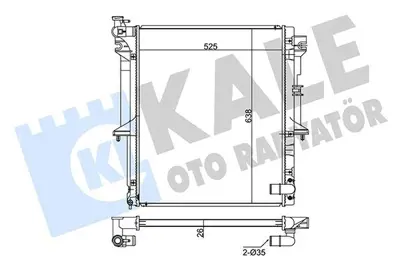KALE 347960 Su Radyatörü 1350A182, 1350A182K, 1350A183, 1350A183K, 1350A314, 1350A315, 1350A346, 1350A348, 1350A349, 1350A479