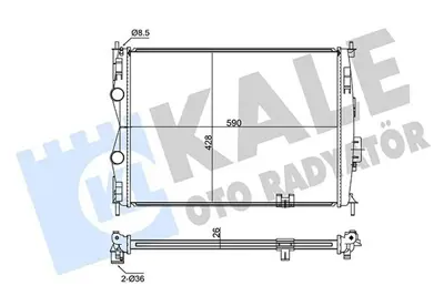 KALE 348045 Su Radyatoru Nıssan Qashqaı 1.6 Dcı 16v 11> Mt (Al - Pl - Brz) 26 Mm 21410JD21B, 21400JD20B, 21400JD00B, 21410JD00B, 21410JD01B, 67368, 21410JD00E, 21400JD00E, 21400JD00C, 21400JD000