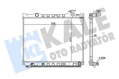 KALE 348380 Motor Su Radyatoru Kıa Sorento 2002-> Manuel Vıtes 253103E710, 253103E720, 253103E730, 253103E740, 253103E830, 253103E810, S253103E730, S253103E740, S253103E710