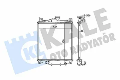 KALE 348415 Motor Su Radyatoru Subaru Justy Iı Suzukı Swıft Iı 1.0 1.3 1990 1994 (Manuel Vıtes) [16mm] 1770060821, 1770060820, 1770080E00, 1770080, 1770063B50, 1770063B60, 1770071C01, 8MK376720731, 64173A, 1770080E00A00