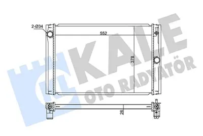 KALE 348425 Motor Su Radyatoru Corolla 1,4 D4d 2006 2012 Aurıs 1,4 D4d 2007 2012 (Manuel Vıtes) 164000N060, DRM50023, 1153133, 8MK376790151, 64691