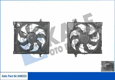 KALE 348555 Radyator Fanı Komple I30 1,6 Crdı 2007> Ceed 1,6 Crdı 2007> 253801H600, 253801H680, 253802H600, 5332017, 8EW351042791, 8EW351043371, 85896, 253802H680