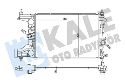 KALE 349200 Su Radyatörü 1300299, 13281773, 39074662