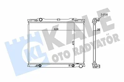 KALE 349275 Motor Su Radyatoru Kıa Sorento 2002> Otomatık Vıtes 253103E020, 253103E050, 253103E056, 253113E050, 253103E300, 253103E150, 253103E170, 253103E176, 253113E150, 253113E170