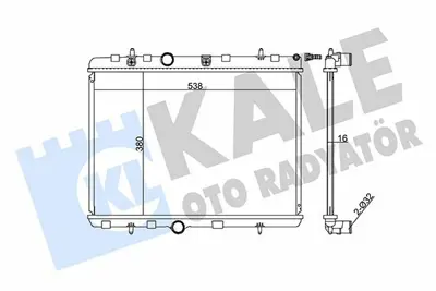 KALE 350745 Motor Su Radyatoru P301 C Elysee P2008 P1007 P207 P208 C2 C3 Ii C3 Picasso C3 C3 Iii 1 6hdi 16v (380×538×16) 1330P9, 3637005