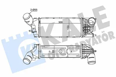 KALE 350810 Turbo Intercooler Radyatoru P407 1,6hdı 2,0hdı 16v 04>, C5 Iı 1,6hdı 2,0hdı 16v (04 07) Olcu: (133,4 384G6