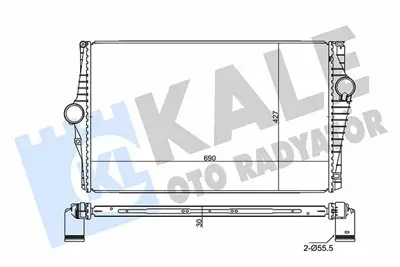 KALE 350840 Turbo Radyatoru Intercooler Volvo Xc90 I (275) D3 - D5 12> 30741579, 30748808, 31274553, 8627375, 7113032, 8ML376988534, 831M15A, 96601