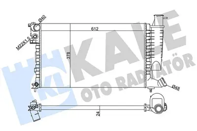 KALE 351810 Motor Su Radyatoru P306 Xsara 93 97 1 8 1 6ı Klimali Olcu: (612×378×23) 1330C7, 1331TX, 133045, 1331CS, 96330705, 9633070580, 133046, 133047, 133049, 133050
