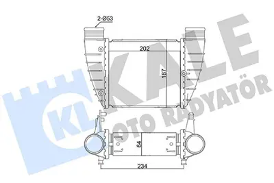 KALE 352370 Turbo Radyatoru (Intercooler) Sağ Audı A4 2,0tdı - Tfsı 04>08 Exeo 1,8tsı 2,0tfsı - Tdı 09> 7103053, 8E0145806M, 8E0145806Q, 8ML376899051, 96426