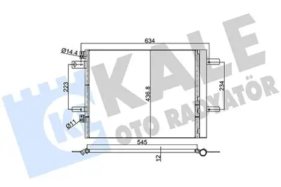 KALE 353150 Klima Radyatoru 3008 Iı-308 Iı-5008 Iı-508-Expert Ivpartner-C4 Pıcasso-Jumpy Iv-Berlıngo Dw10 525x43 9817334080