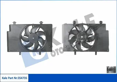 KALE 354735 Fan Motoru ( -+ac) Fiesta Vi 1 4-1.6 Benzinli - 1 4tdci - 1 5tdci - 1 6tdci 08  > B Max 1 5tdci - 1 6tdci 12  > G1B18C607AA