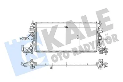 KALE 357255 Motor Su Radyatör 13453906, 39055162, 13453907, 39109107, 39109109, 39185891, 39185893, 39146897