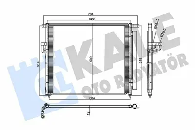 KALE 358230 Klima Radyatoru Ranger 2,2 Tdcı 2011 -> Mazda B2500 2,2 - 2,5 Tdcı 2011 -> AB3919710AA, AB3919710AB, 5264360, 5139233, UC9M61480A, UC9M61480, 8200741257, 921007794R, AB3919E771AA