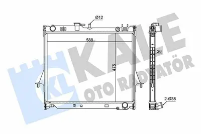KALE 358700 Motor Su Radyatoru Isuzu D-Max 04>12 (Manuel Vıtes) (475x588x26) 8973333500