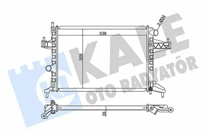 KALE 363600 Radyatör 363600 Combo Corsa-C Tıgra 1.4 1.6 1.8 (538x358x26) Brazıng Mt 1300237, 9201956, 24445163, 24445162, 1300333, 95513833, 9196689, 9201958, 1300238, 1300239
