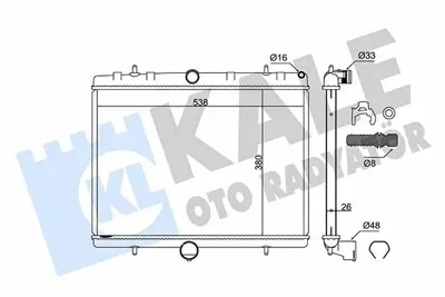 KALE 368500 Radyatör 368500 Expert-Iıı Jumpy-Iıı Scudo-Iıı 1.6hdı 2.0hdı P807 C8 2.0hdı 16v 1330Q7, 133368, 1498986080, 14989860, 1330S2, 133375, 14004743, SU001A0224