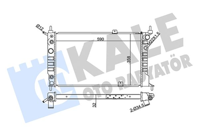 KALE 371000 Motor Su Radyatoru (Brazıng) Klimalı A,T Astra F X16xel 1300109, 1300148, 52455010, 52459347, 52459348