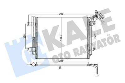 KALE 376200 Klima Radyatoru Kondansor Tiguan 07> 580×450×16  Oto - Mek Sanziman 5N0820411C