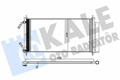 KALE 383200 Klima Radyatoru Toyota Auris Corolla 2007 2012 Corolla 2013> (695×333×16) 88450-02410