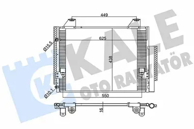 KALE 383500 Klima Radyatoru Toyota Hilux 2.5 3.0 2005-> (545×340×16) 88460-0K080