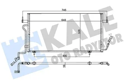 KALE 385500 Klima Radyatoru Partner Berlıngo Xsara Dw8 Xud9 (97 03) Olcu: 648×328×16 6455Y2