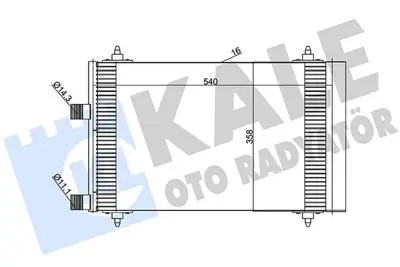 KALE 385600 Klima Radyatoru (Kondanser) P307 C4 2.0hdı 8v - 16v 01>olcu: (540×358×16) 6455AC
