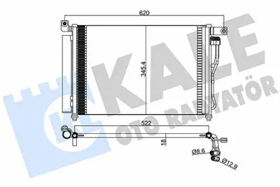 KALE 391400 Klima Radyatörü 391400 Accent Era 06> (580x350x18) (Kurutucu İle) 976061E300, 8FC351303181, 94895, 94896