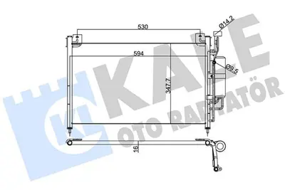 KALE 392300 Klima Radyatoru Mazda 2 2008 2015 (615×349×16) DFY16148Z
