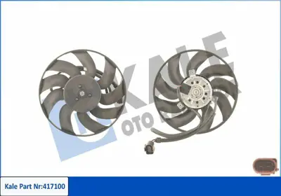 KALE 417100 Fan Motoru Davlumbazlı (Kucuk Olan 300w 290mm) Transporter T5 1,9 Axa Axb Axc 03>09 7H0959455D, 7H0959455C, 7H0121207H, 7H0959455A