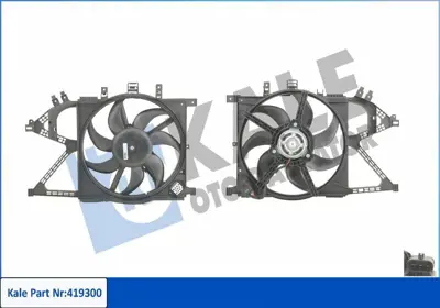 KALE 419300 Radyator Fan Motoru Komple Corsa c Y13dt Z13dt Z13dtj Z17dt 160w 360mm 24445183