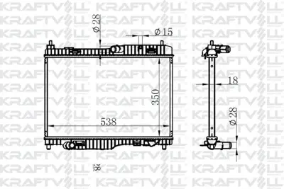 KRAFTVOLL 08040007 Motor Su Radyatoru Fıesta 1,4tdcı - 1,6tdcı - 1,5tdcı 08  > B Max 1,5tdcı 1,6tdcı 12  > Transıt Cour 1516268, 1522383, 1573215, 1671390, 1772863, 8V518005DD, 8V518005DF, 8V518005DE, 8V518005DG, 8V518005DC