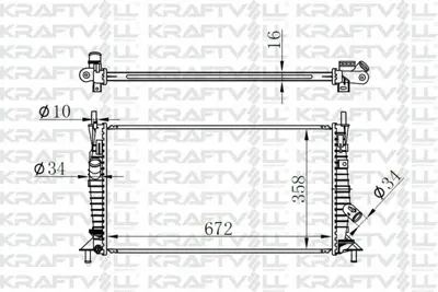 KRAFTVOLL 08040008 Motor Radyatoru (672×358×16) Focus 1,4tdcı 05-> Manuel> Brazıng 1230987, 1251092, 1300467, 1306399, 1323756, 1354178, 1357325, 1374402, 30683034A, 30683523