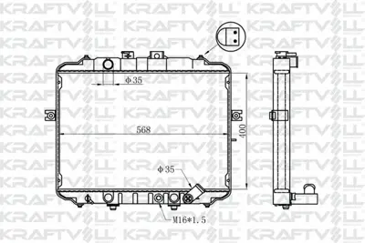 KRAFTVOLL 08040011 Motor Su Radyatoru H100 Mınıbus 1997-2005 - L300 Mınıbus 1997-2008 400x568x26 Brazıng MB356378, 2530043000, 2530043600, 2530043610, 2530043800, 2530043810, 2530043820, MB127772, MB356340, MB356341