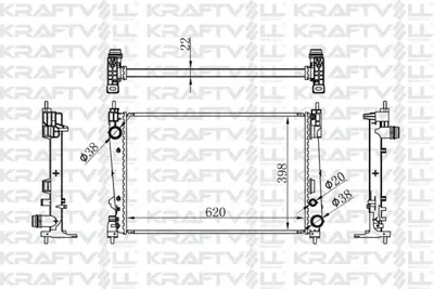 KRAFTVOLL 08040020 Motor Radyatoru (620×398×22) Corsa D 1,3dtı 06-> Manuel> Brazıng 1300287, 51896964, 55700617, 55703927, 55704135, 1300296, 1300328, 1300329, 51808364, 51863820