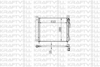 KRAFTVOLL 08060066 Klima Radyatoru Kıa Pıcanto 1.0 1.1. 2004-2008 9760607200, 9760607000, 9460607000, 9760617001, 9760607500, 9760607550, 9760627550, 8333029, 8FC351302671, 94828