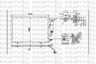 KRAFTVOLL 08060122 Kondenser Klima Radyatoru Ford Ecosport 1.5 Tı 14> 1855763, 5264068, AV1119710HA, AV1119710HB, AV1119710FA, 1818909, 8FC351000401, 940500