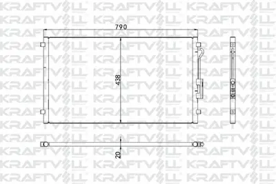 KRAFTVOLL 08060218 Kondenser Chrysler Voyager 01> 4809227, 4809227AD, 4809267AC, 4880228AB, 8FC351301141, 8182013, 4809267AA, 94557