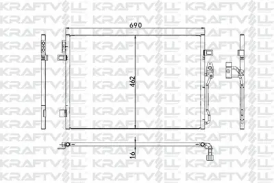 KRAFTVOLL 08060219 Klima Radyatoru Dodge Journey 08> Otomatık 68038244AA, K68038244AA, 8182029, 940379, 350098